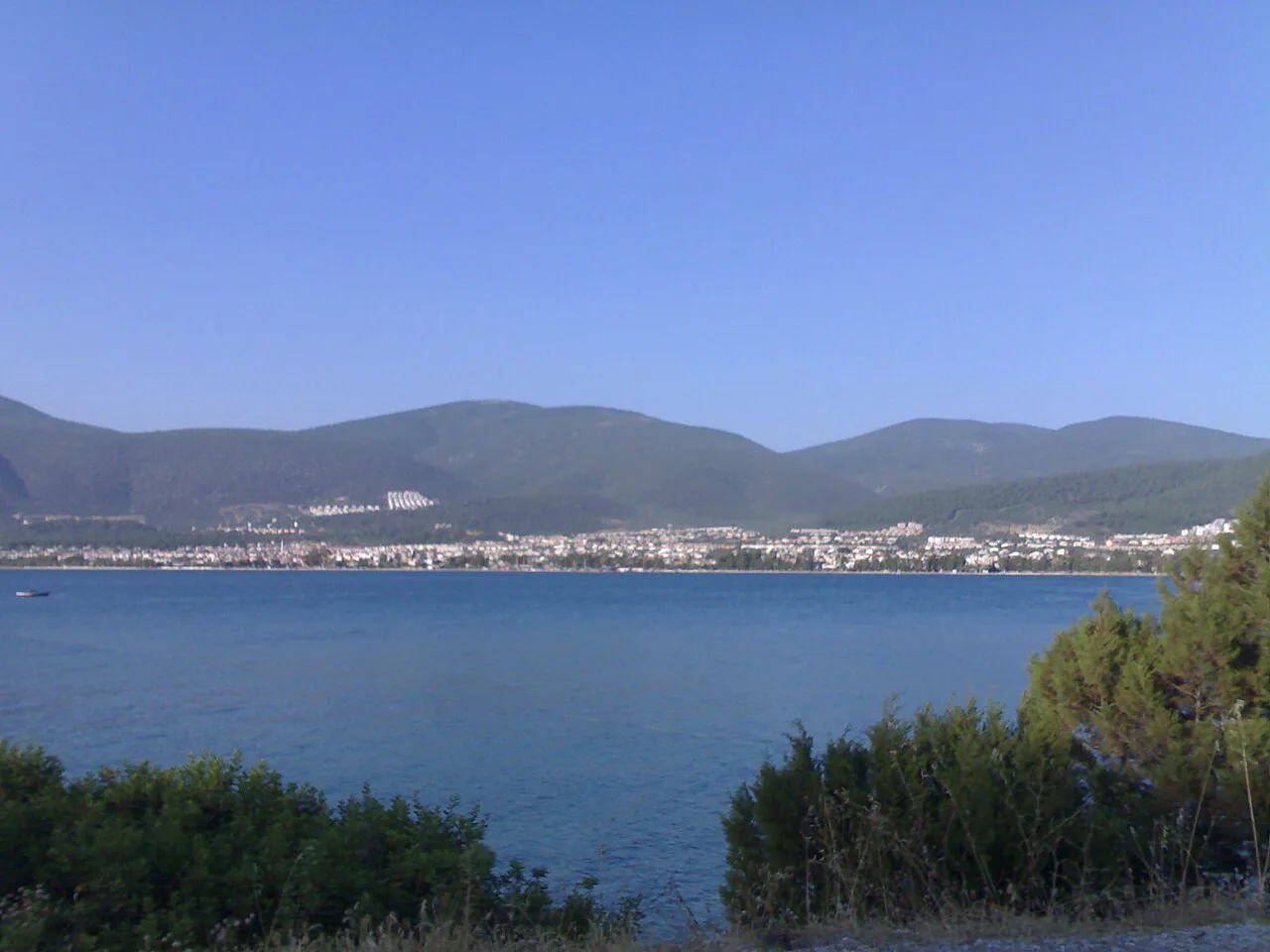 Akbük bay near Didim with hills beyond.