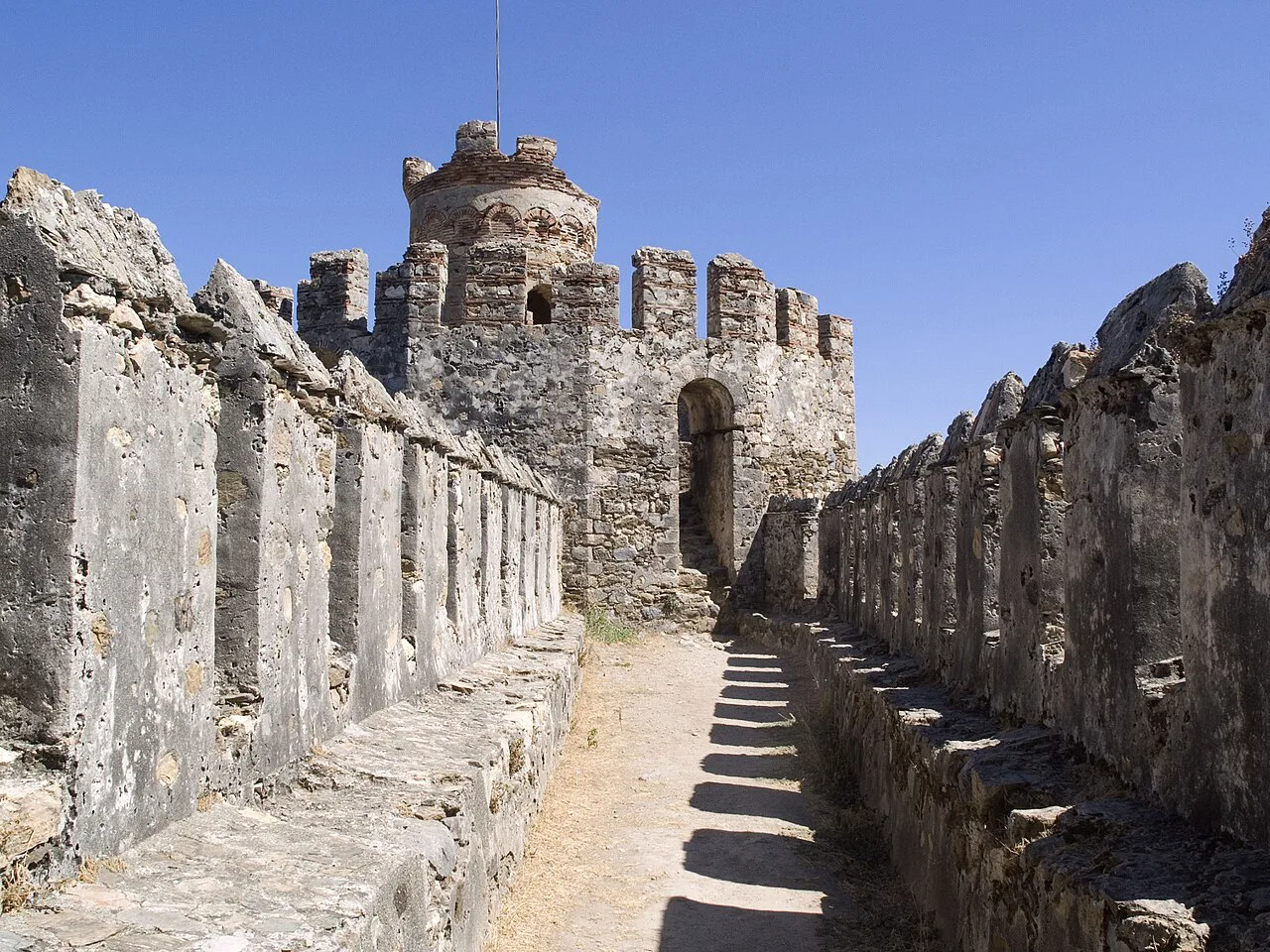 A walkway along the battlements of Mamure Castle, Anamur.