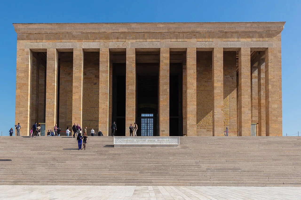 The colonnaded front of Anıtkabir in Ankara.