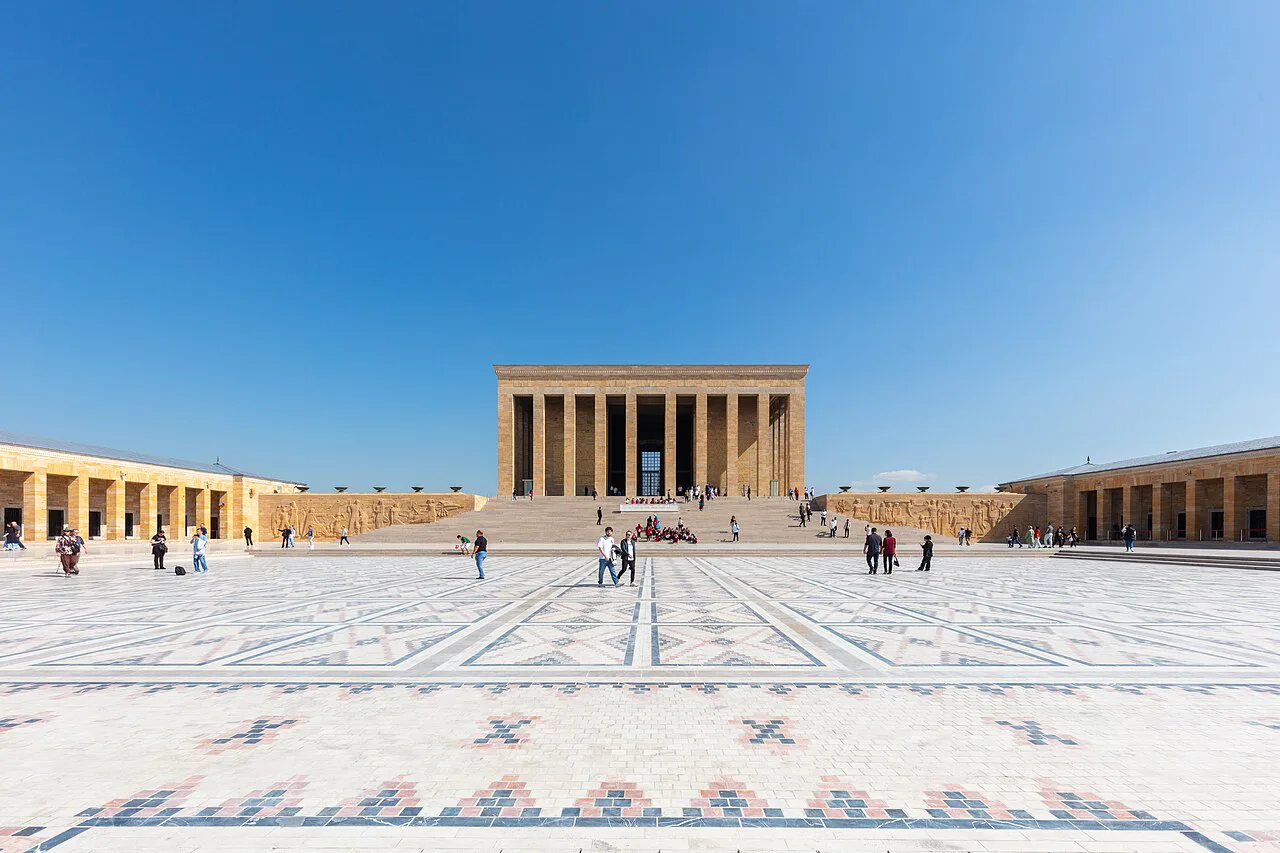 Anıtkabir mausoleum and its ceremonial square in Ankara.