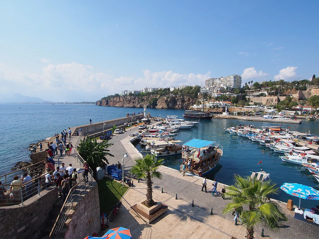 The old Roman harbour of Antalya seen from above.