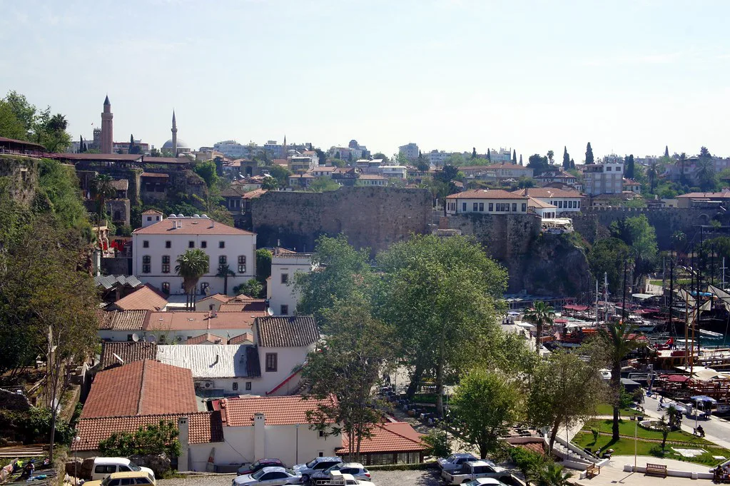 View over the rooftops of Antalya's old town.