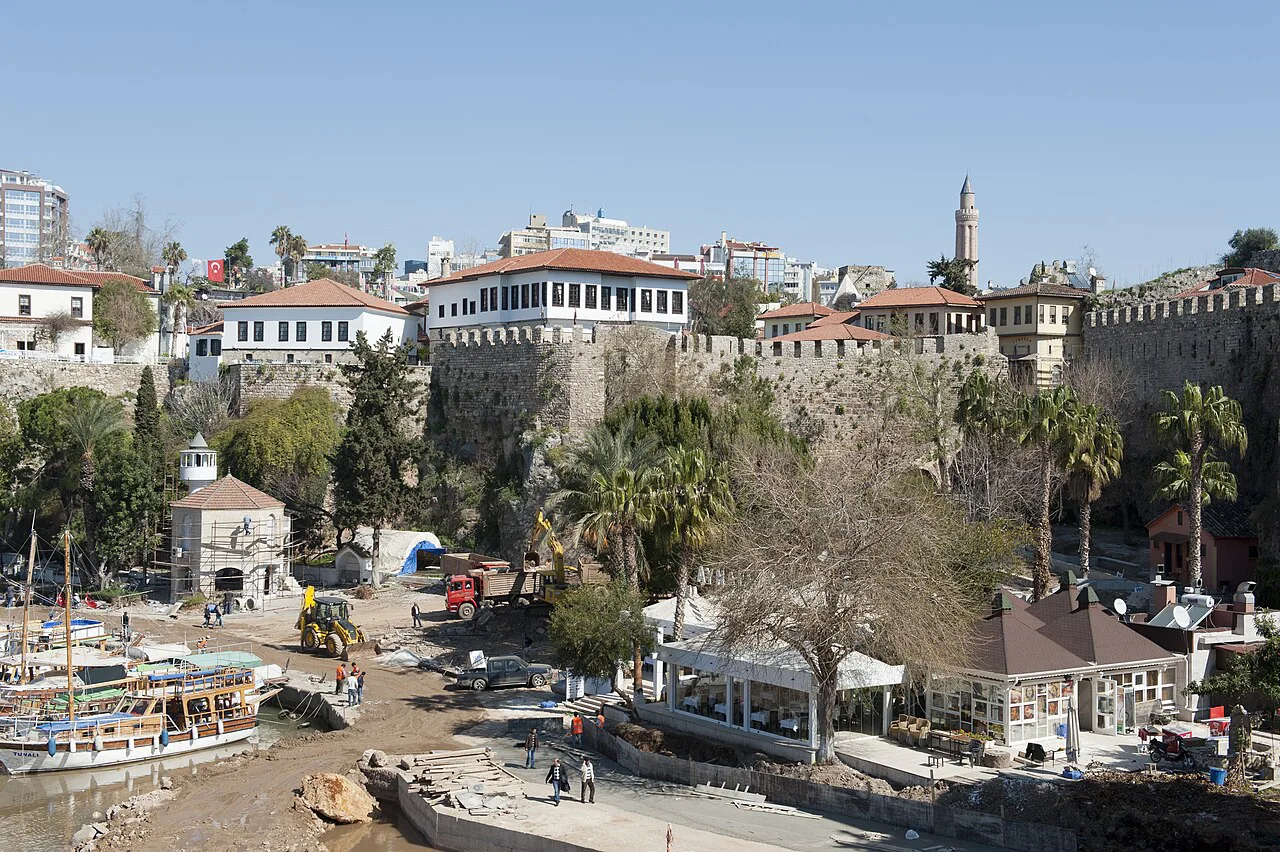 Kaleiçi's walls rising above Antalya's old harbour.