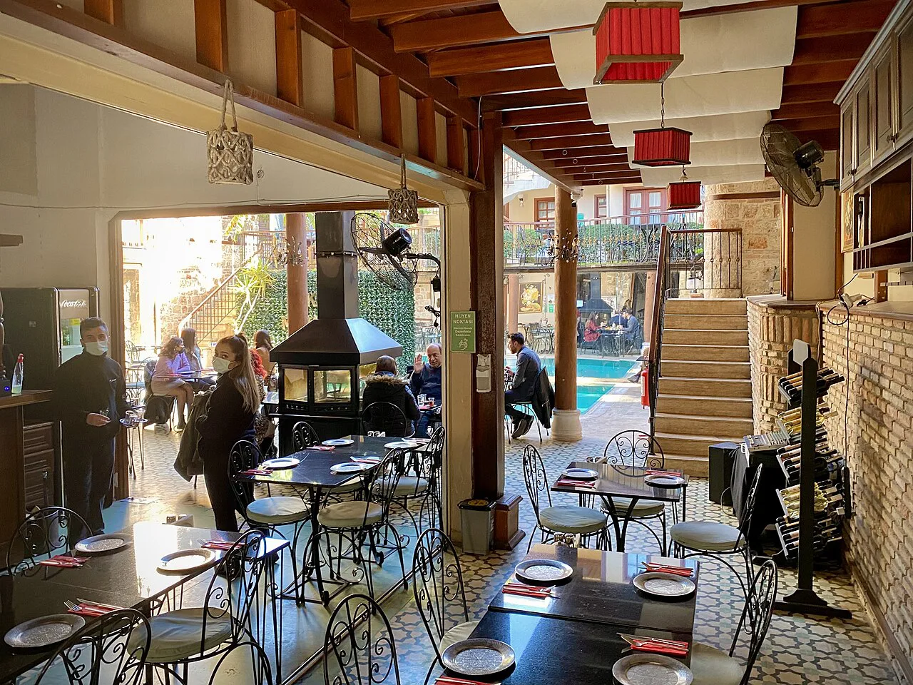 A café-restaurant interior in Kaleiçi, Antalya's old town.