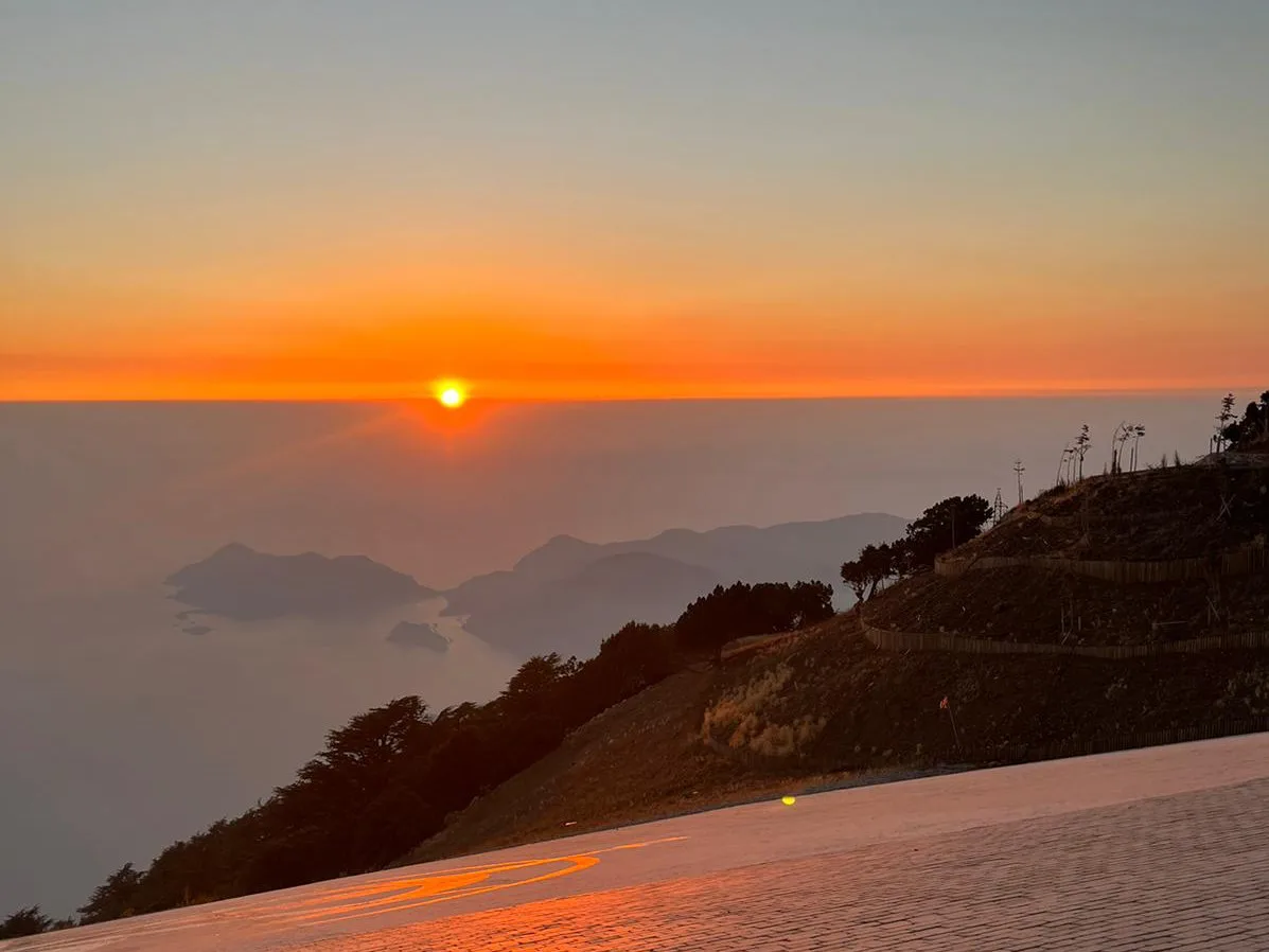 Sunset over the sea from the slopes of Babadağ.