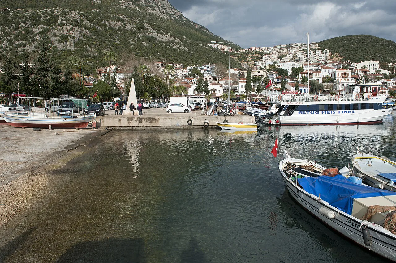 Boats moored in the harbour at Kaş.