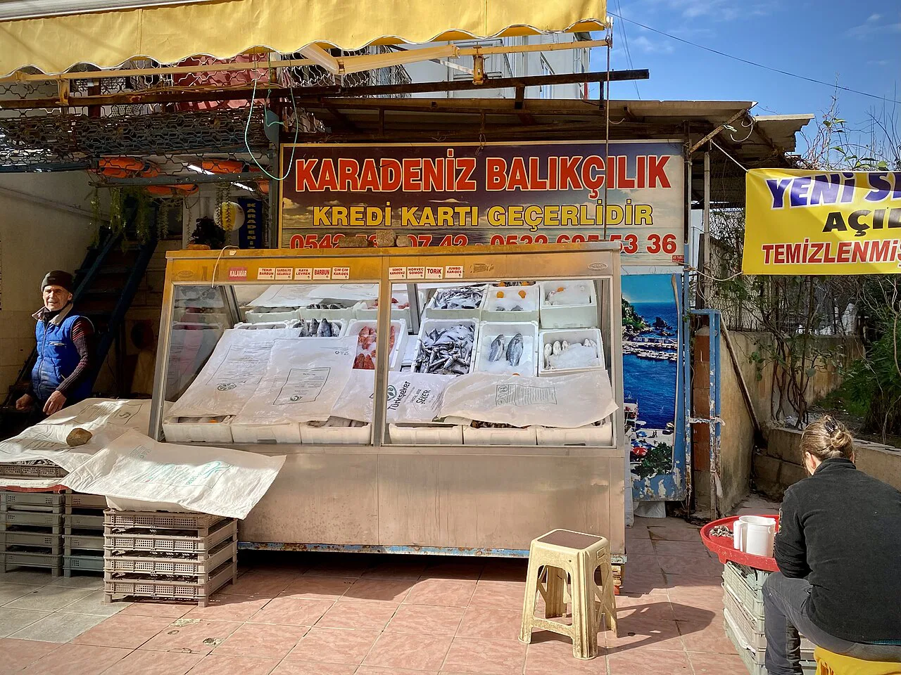 A fishmonger's stall in Antalya.