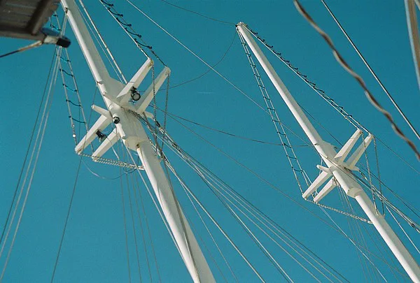 Masts and crosstrees on a gulet.