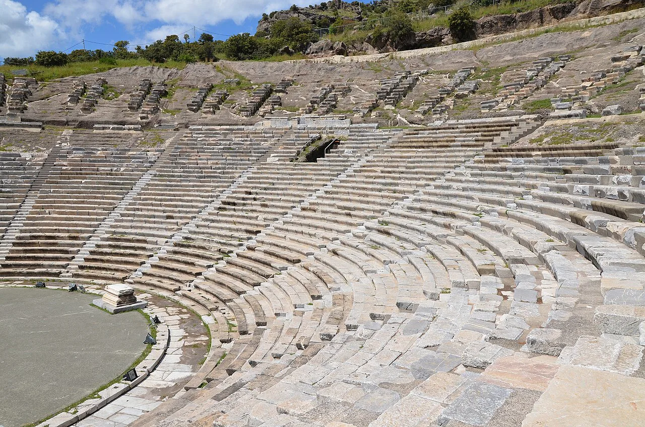 Stone seating of the ancient theatre of Halicarnassus in Bodrum.