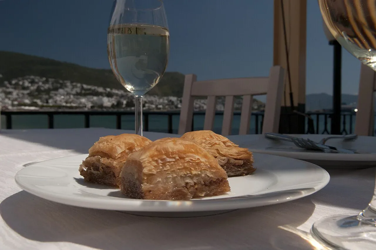 Baklava served at a restaurant in Bodrum.