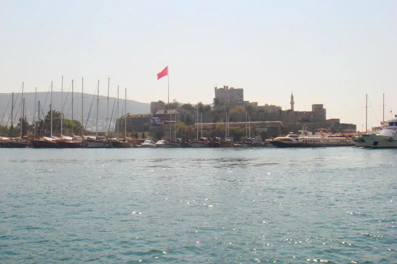 Bodrum Castle across the harbour in Bodrum.