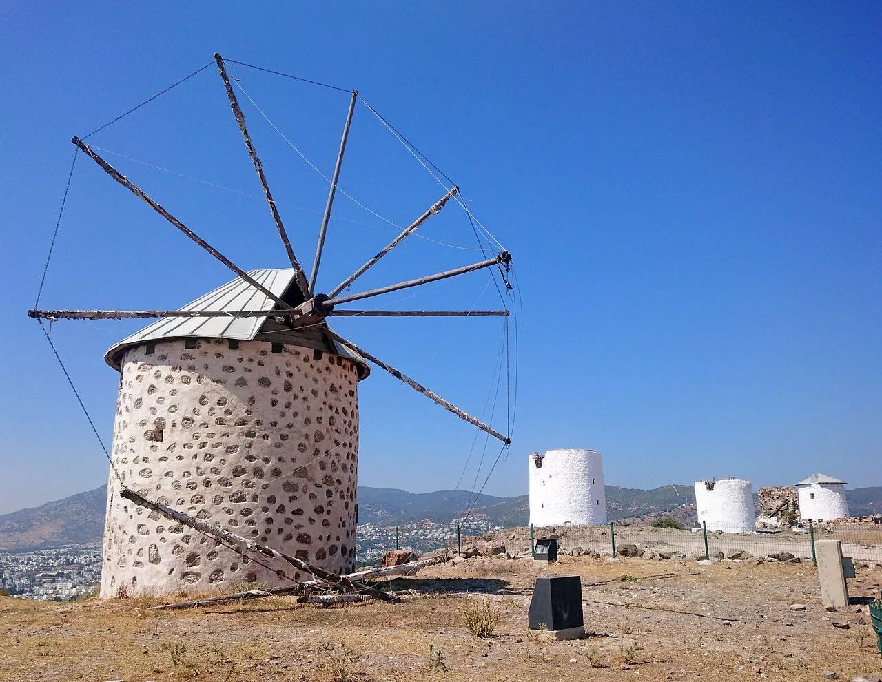 An old stone windmill on the hill above Bodrum.