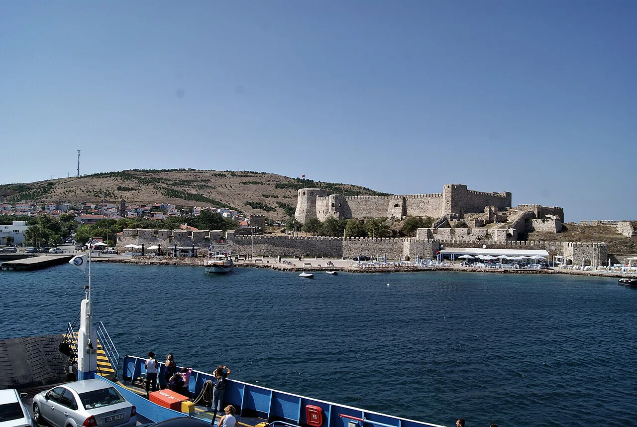 Bozcaada and its castle seen from the ferry.