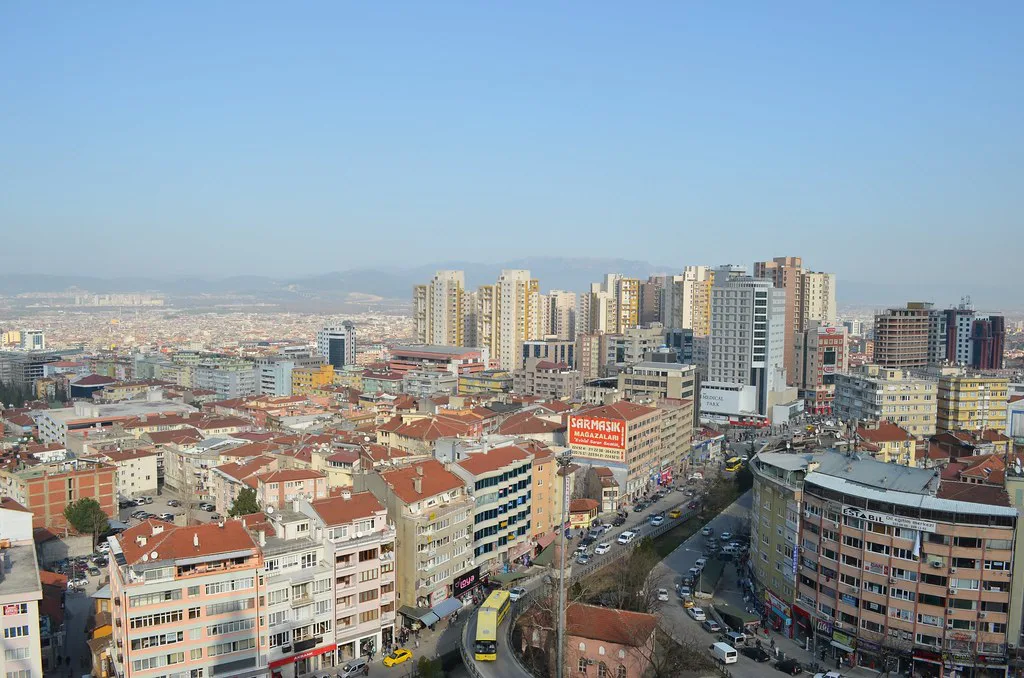 Bursa's rooftops and city skyline.