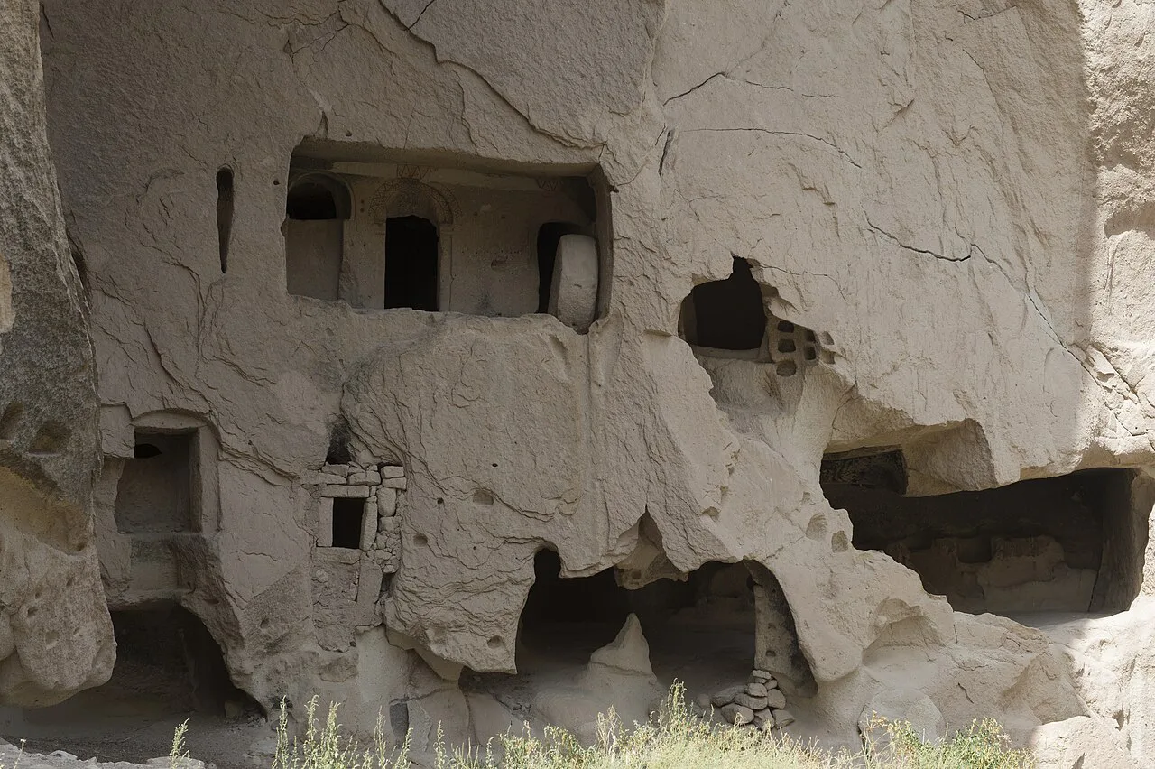 Rock-cut rooms of the monastery complex at Zelve in Cappadocia.