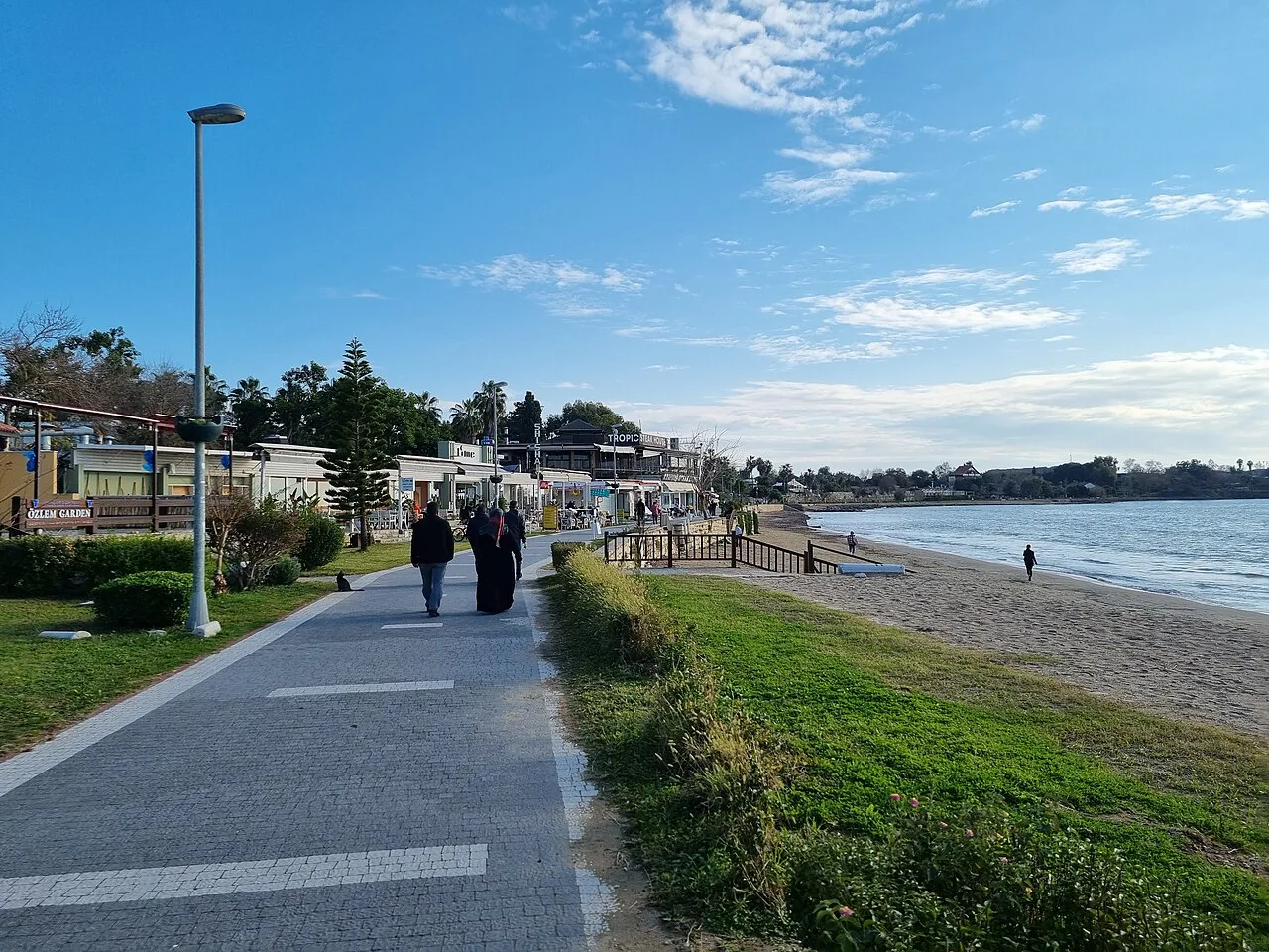 A seafront promenade in the Side area on the Turkish Riviera.