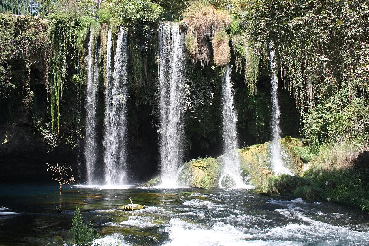 The Upper Düden Waterfalls in Düden Park, Antalya.