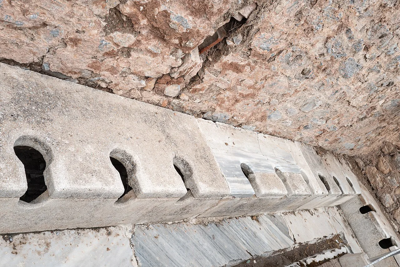 The Roman public latrines at Ephesus.