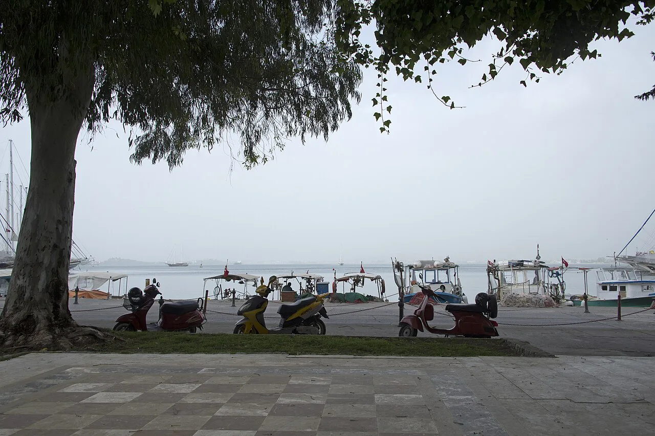 The seafront promenade beside Fethiye harbour.