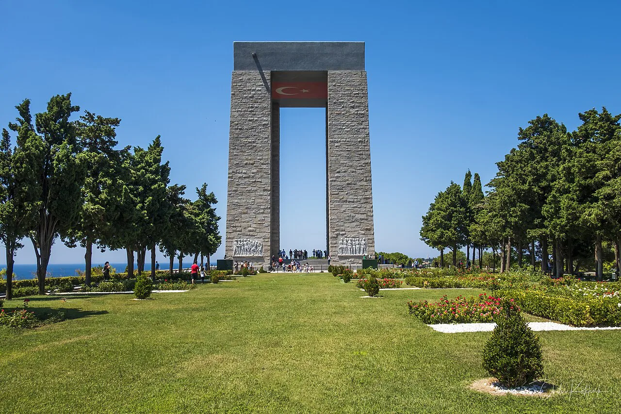 The Çanakkale Martyrs' Memorial in the Gallipoli Peninsula Historical National Park.