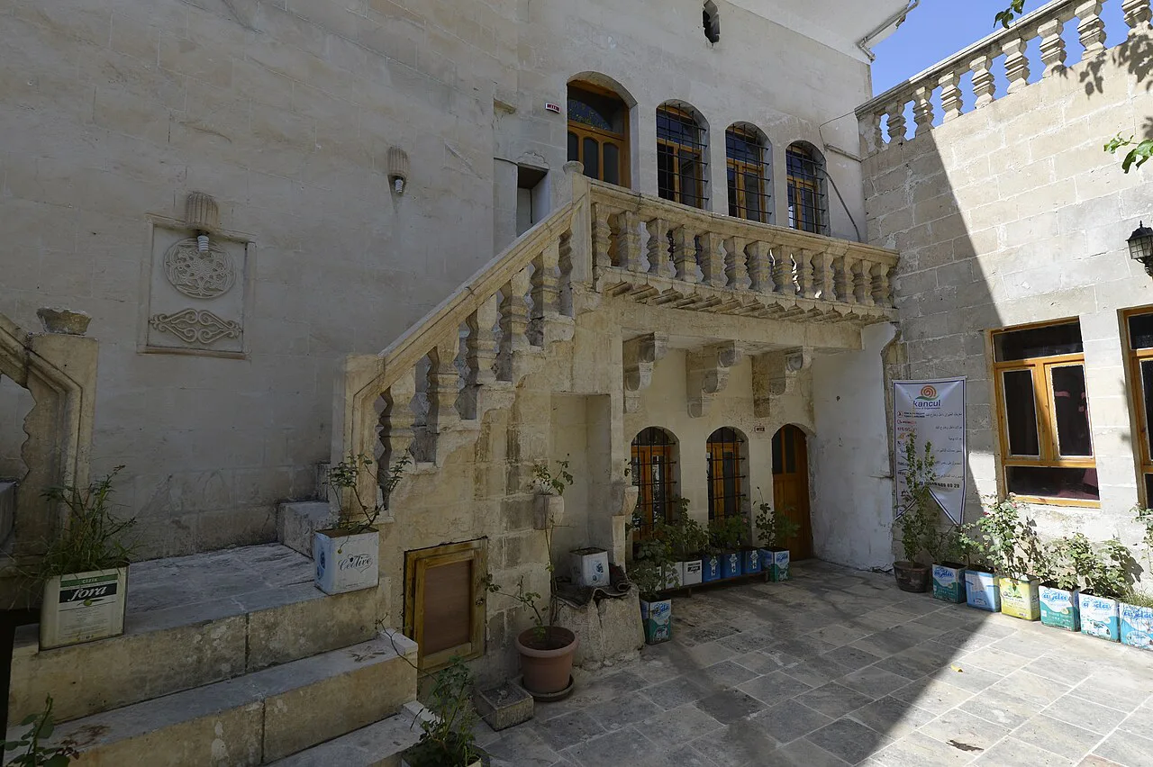 A traditional stone courtyard house in Şanlıurfa's old town.