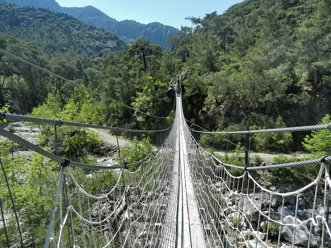 A suspension footbridge in Göynük Canyon.