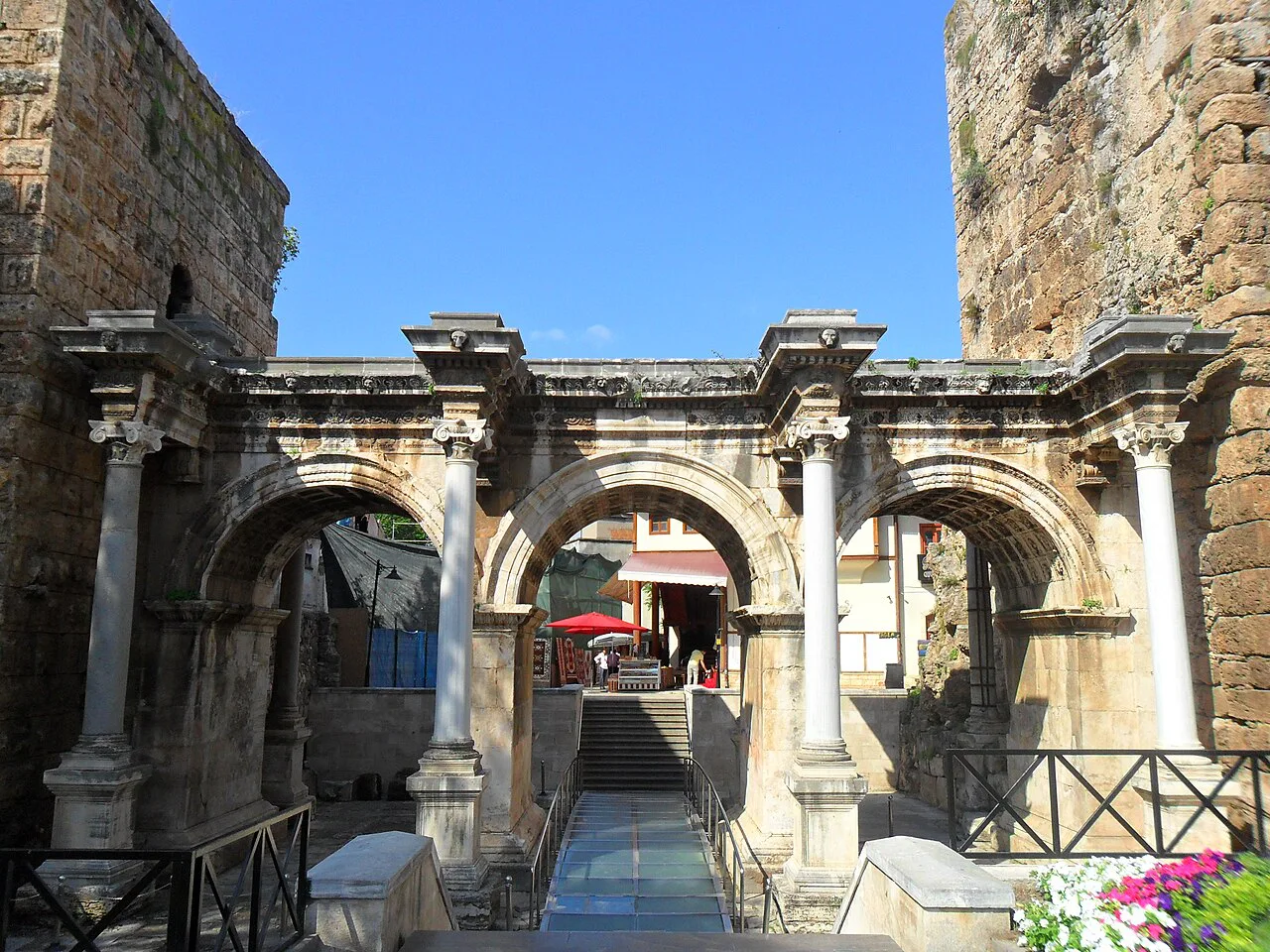 Hadrian's Gate in Antalya, with Kaleiçi beyond its arches.