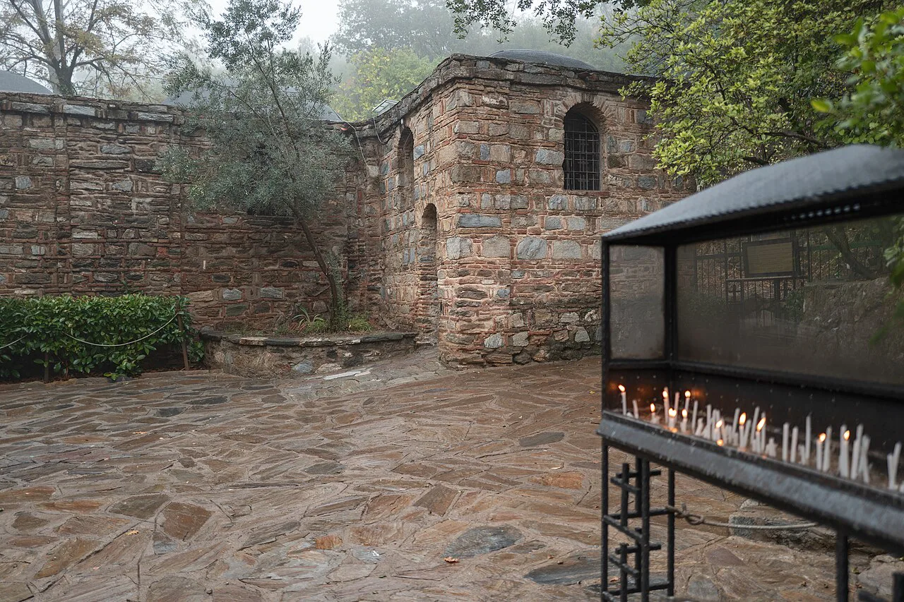 Candle stands beside the House of the Virgin Mary near Selçuk.
