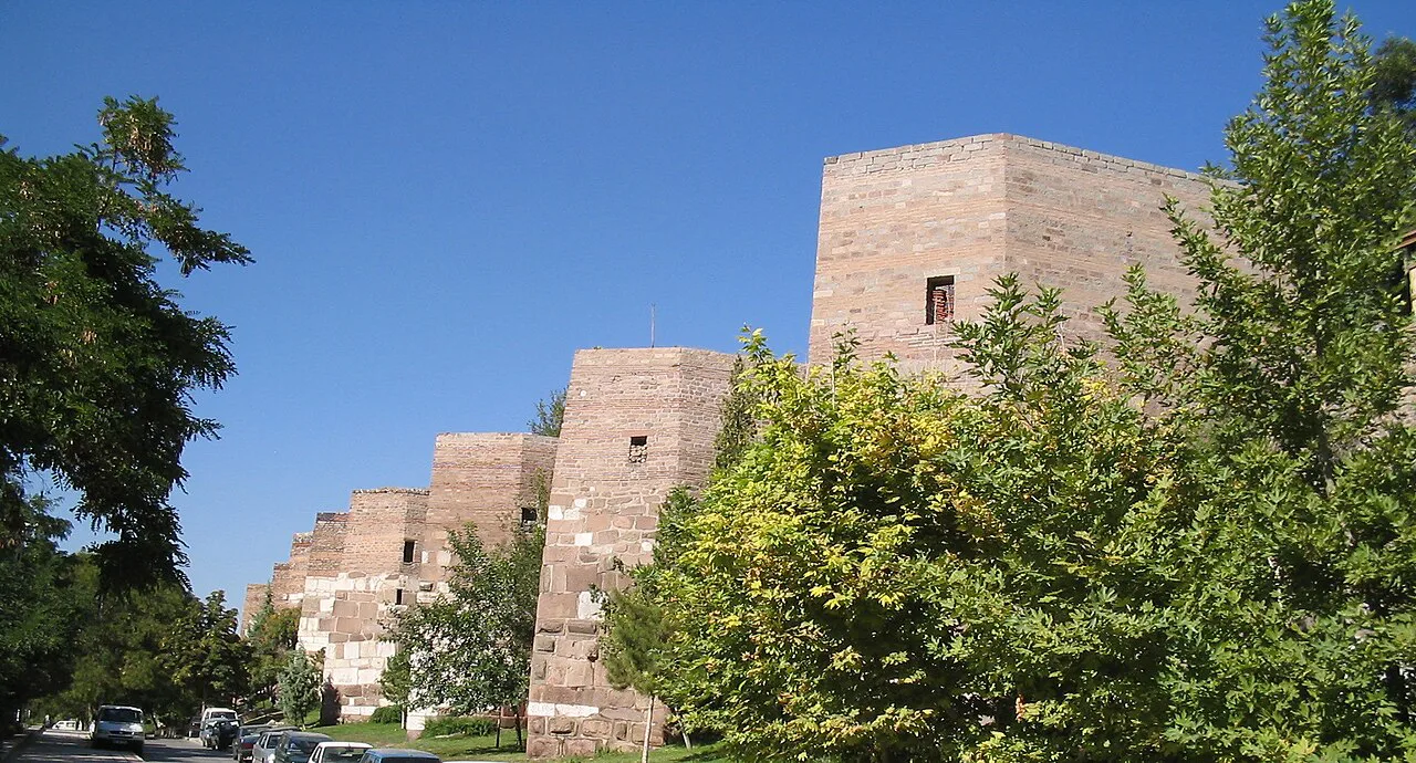 The walls of Ankara Castle.