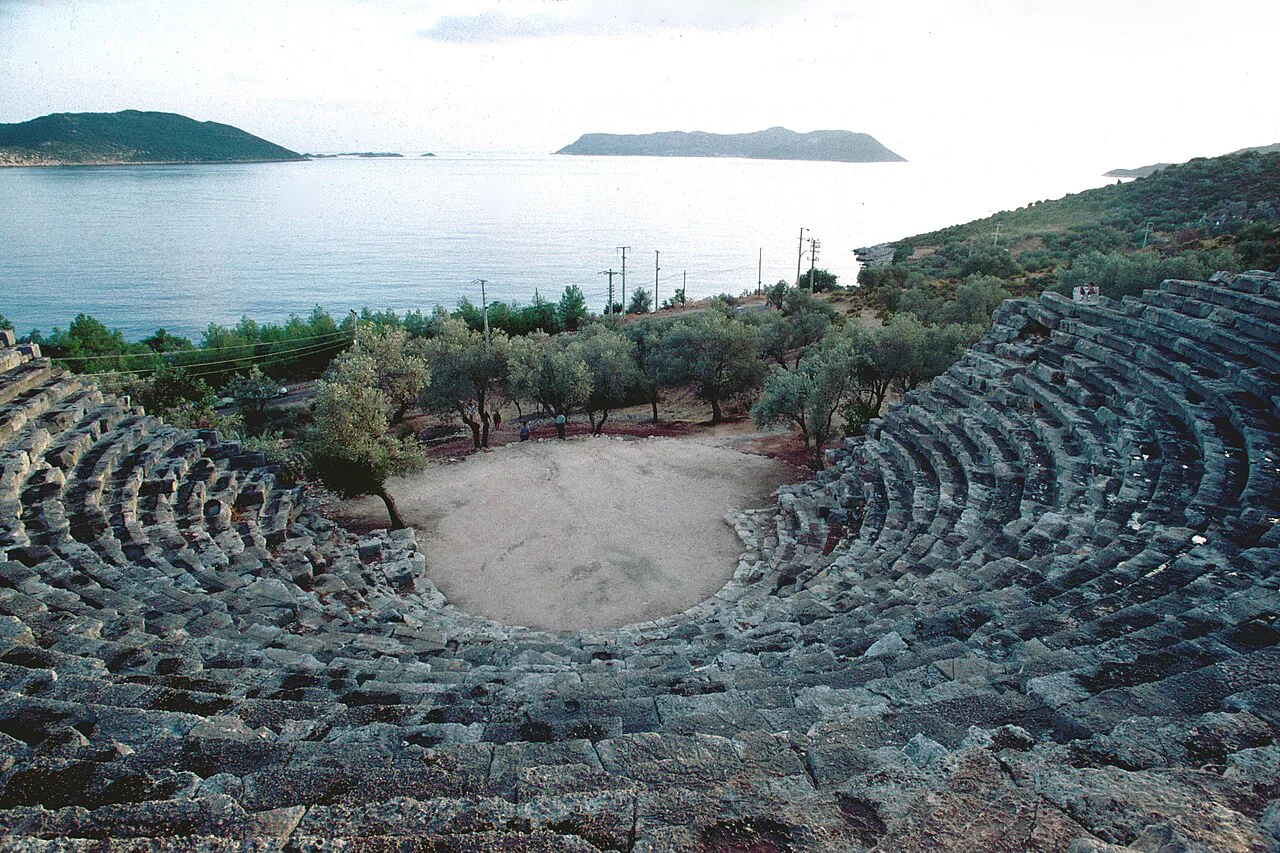 The Antiphellos theatre among olive trees in Kaş.