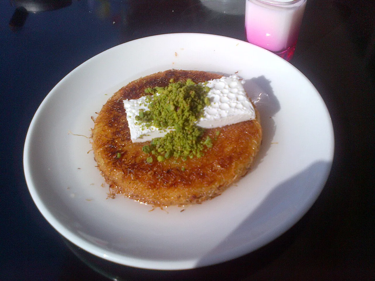 Künefe with kaymak at an Urfa-style künefe house in Ankara.