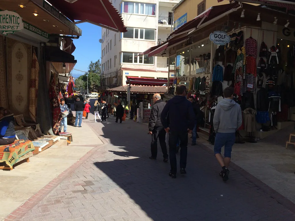 A shopping street in Kuşadası.