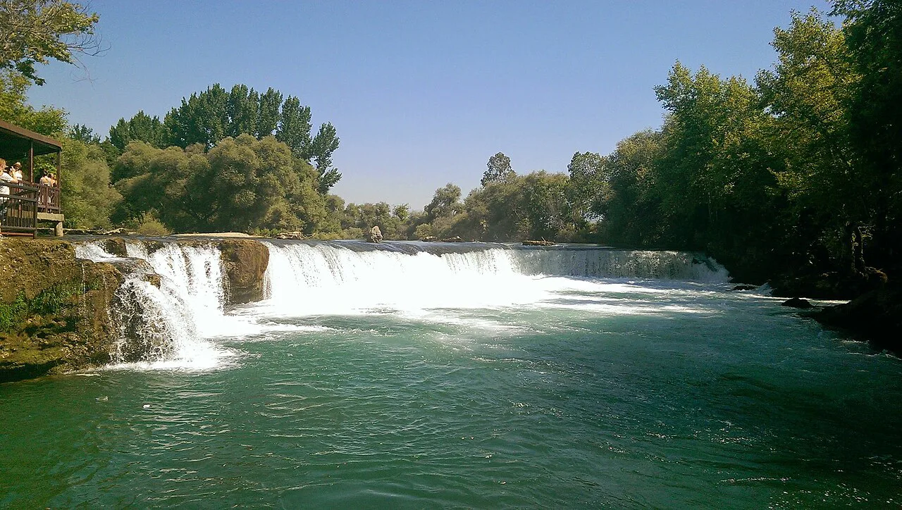 The Manavgat Waterfall and the river below it.
