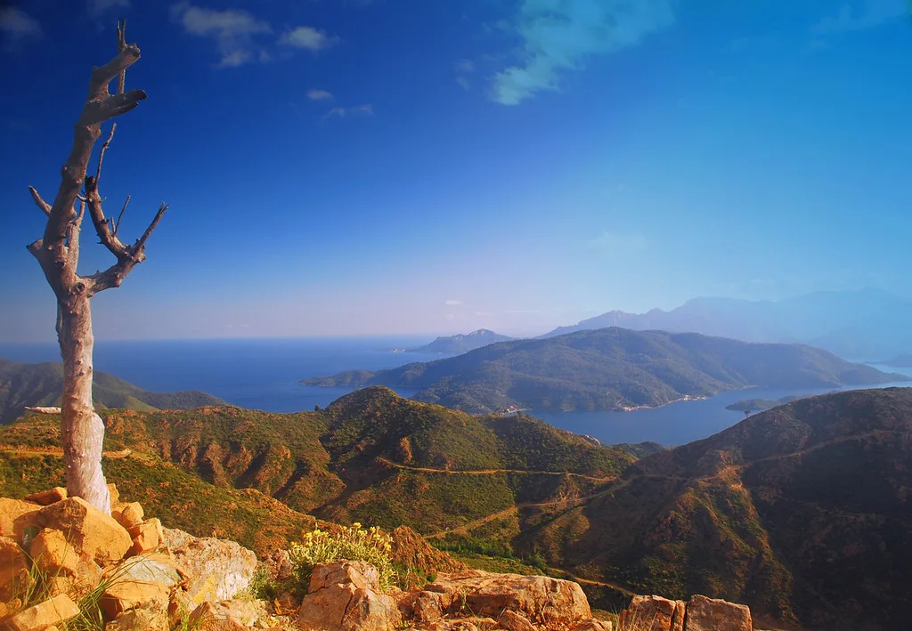 The view over the bay at Marmaris from One Tree Hill.