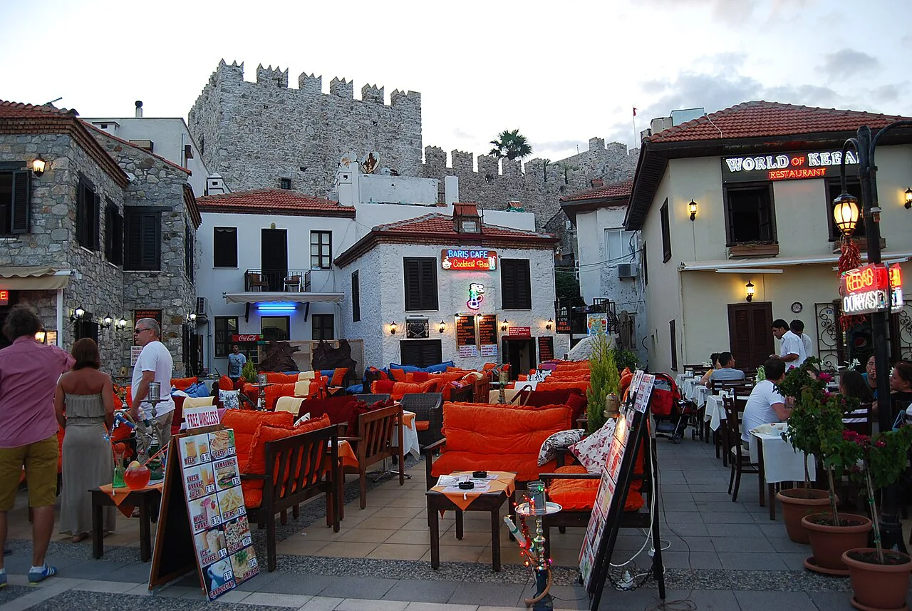 Bars on Bar Street in Marmaris below the castle.