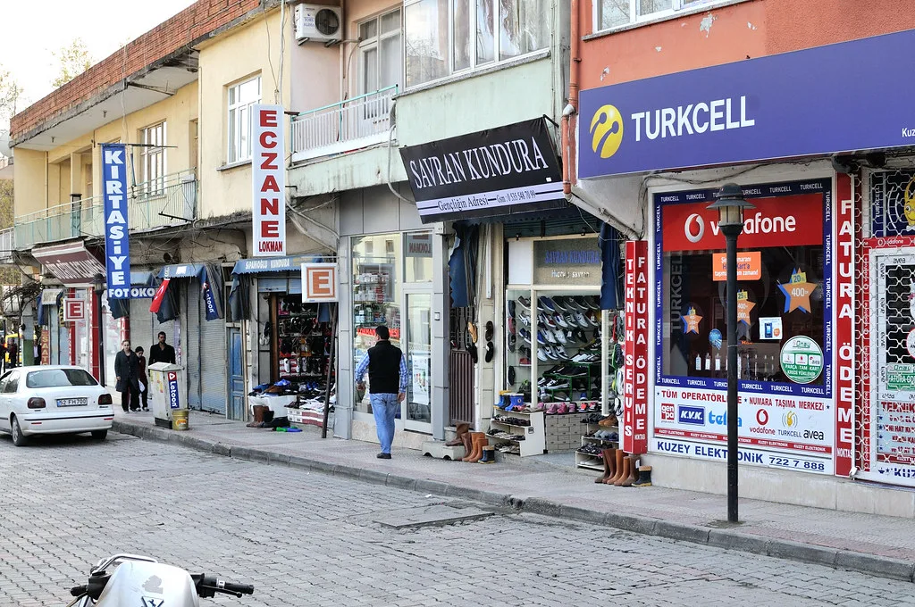 Shops on a main street in Belek.