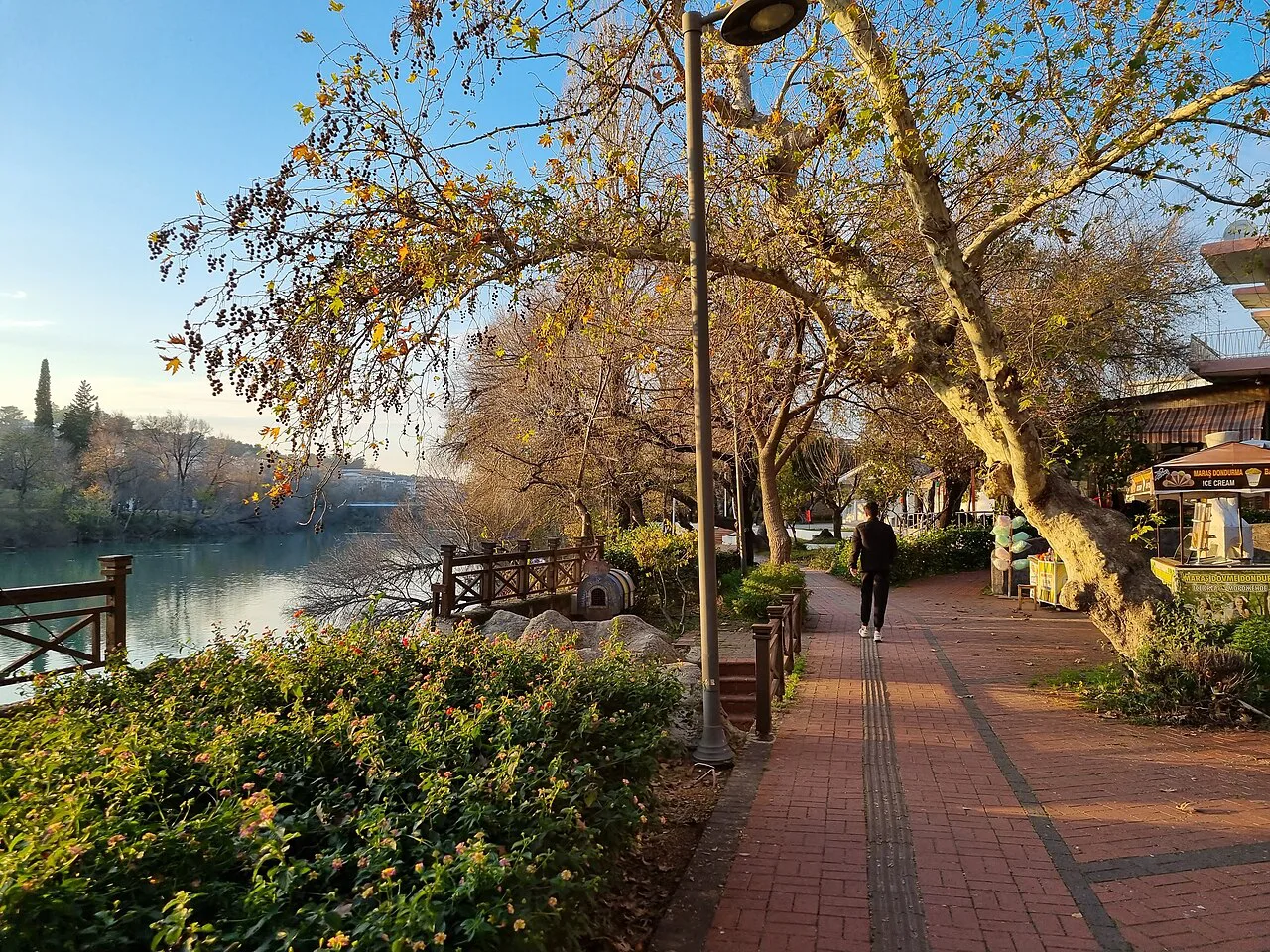 A riverside promenade in Manavgat.