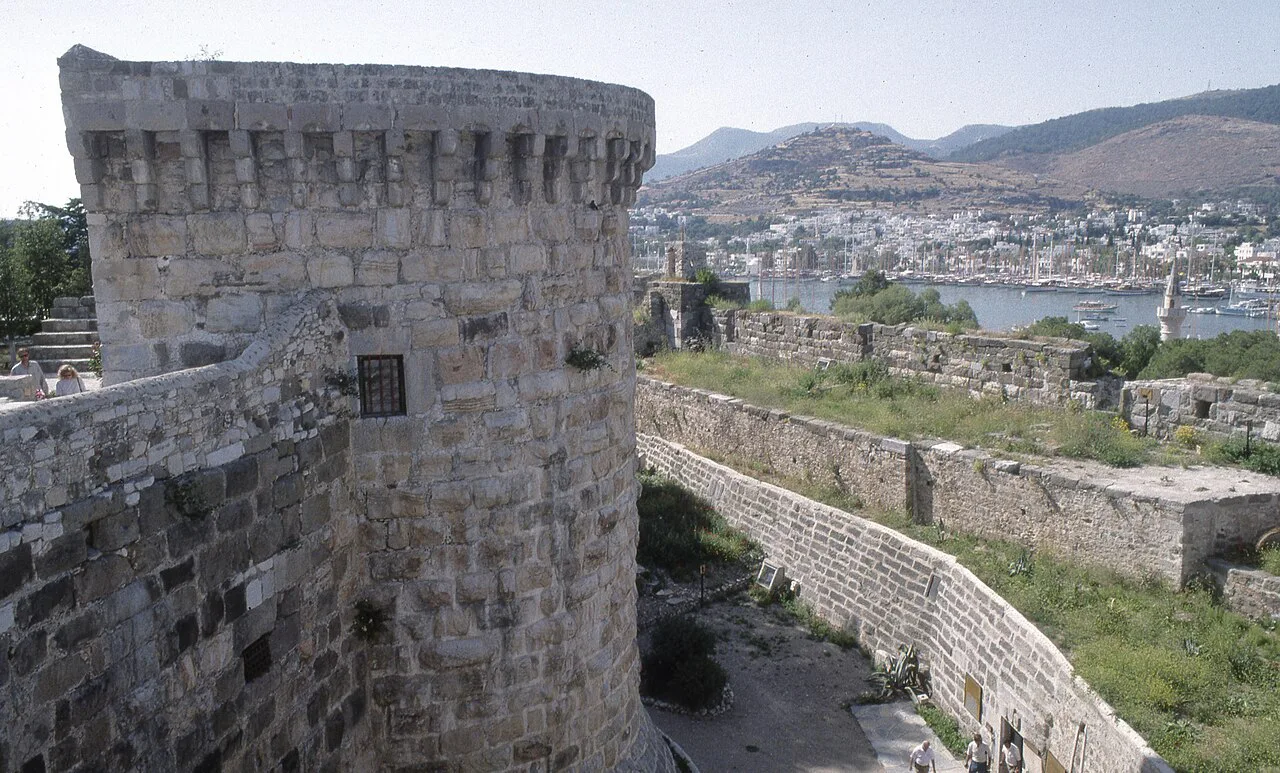 The German Tower of Bodrum Castle above the harbour.