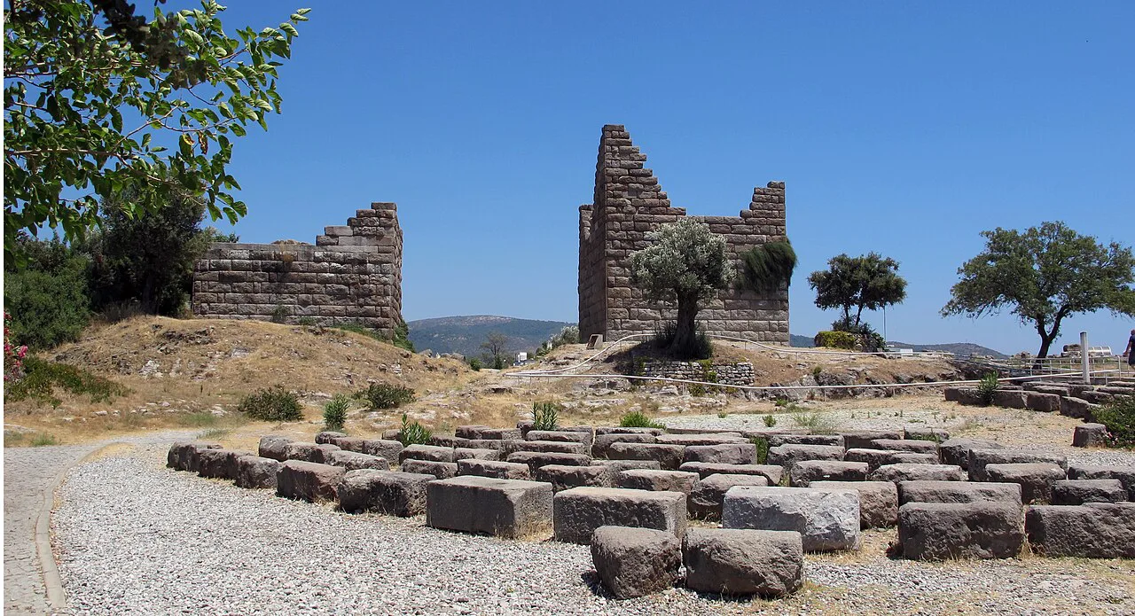 The ruined towers of the Myndos Gate in Bodrum.