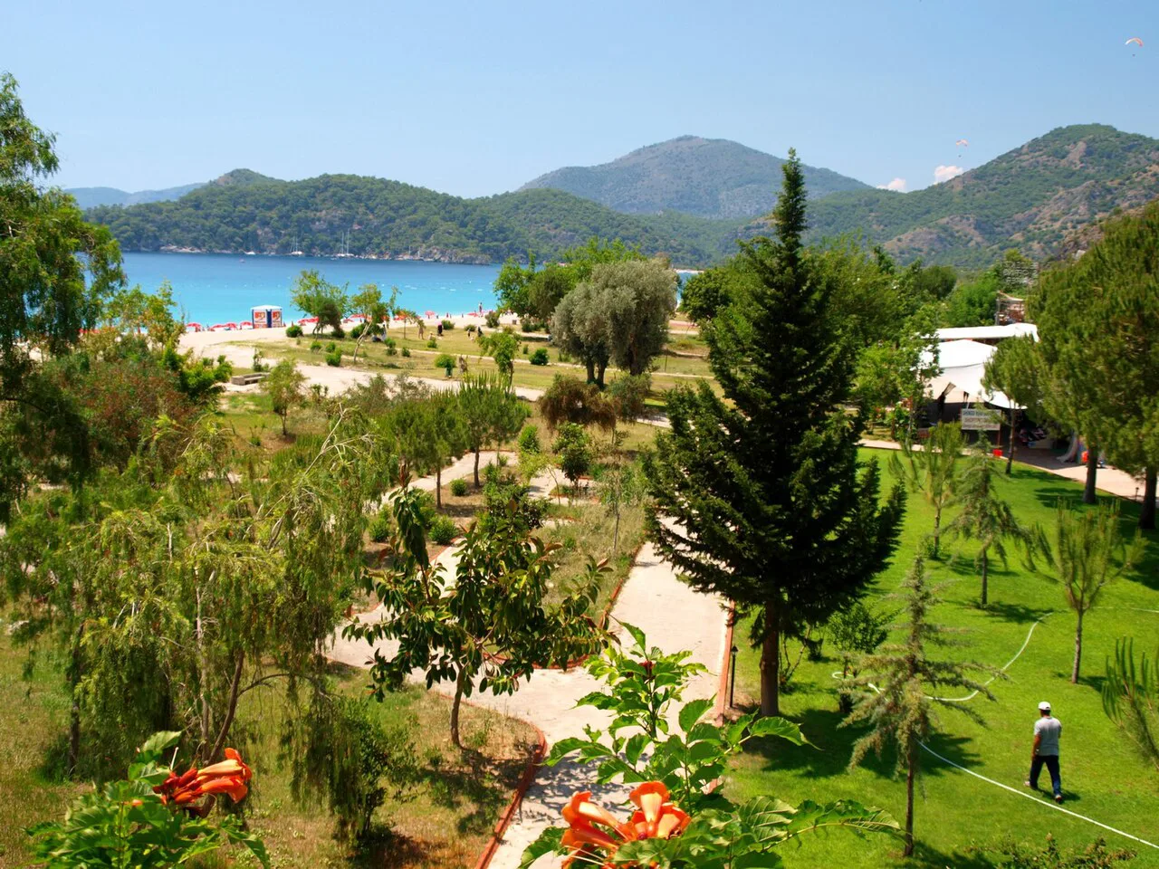 Gardens and the bay at Ölüdeniz.