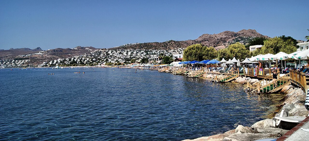 Ortakent's shoreline on the Bodrum Peninsula.