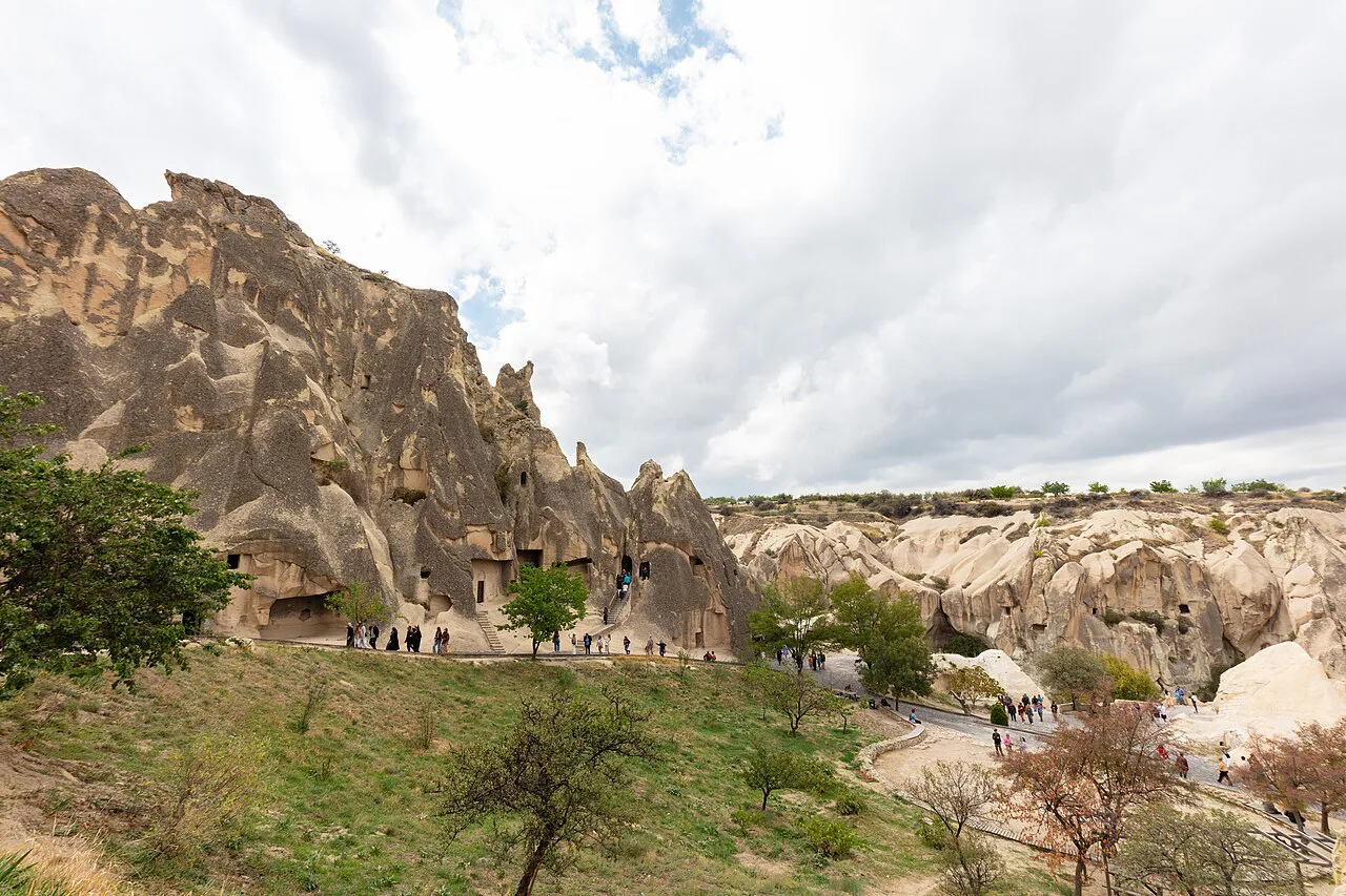 Tuff cliffs and fairy chimneys at Paşabağ, Cappadocia.