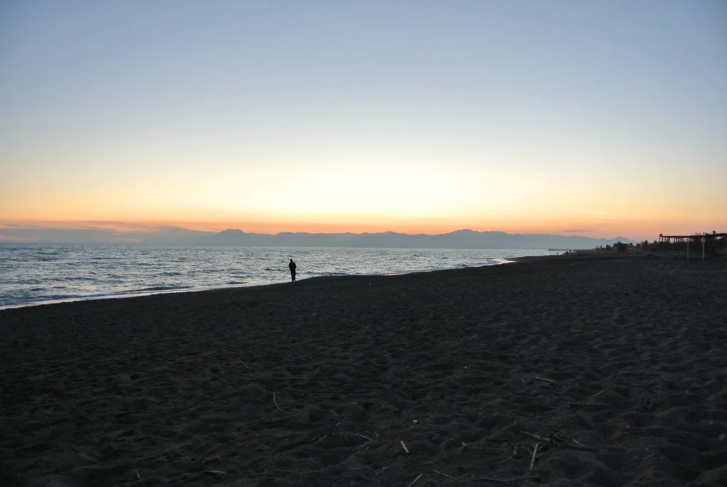 Sunset over the beach at Belek.