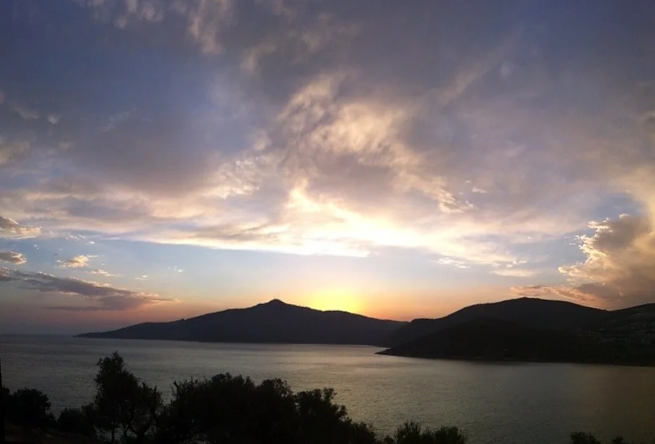 Kalkan bay at sunset, seen from Kömürlük.