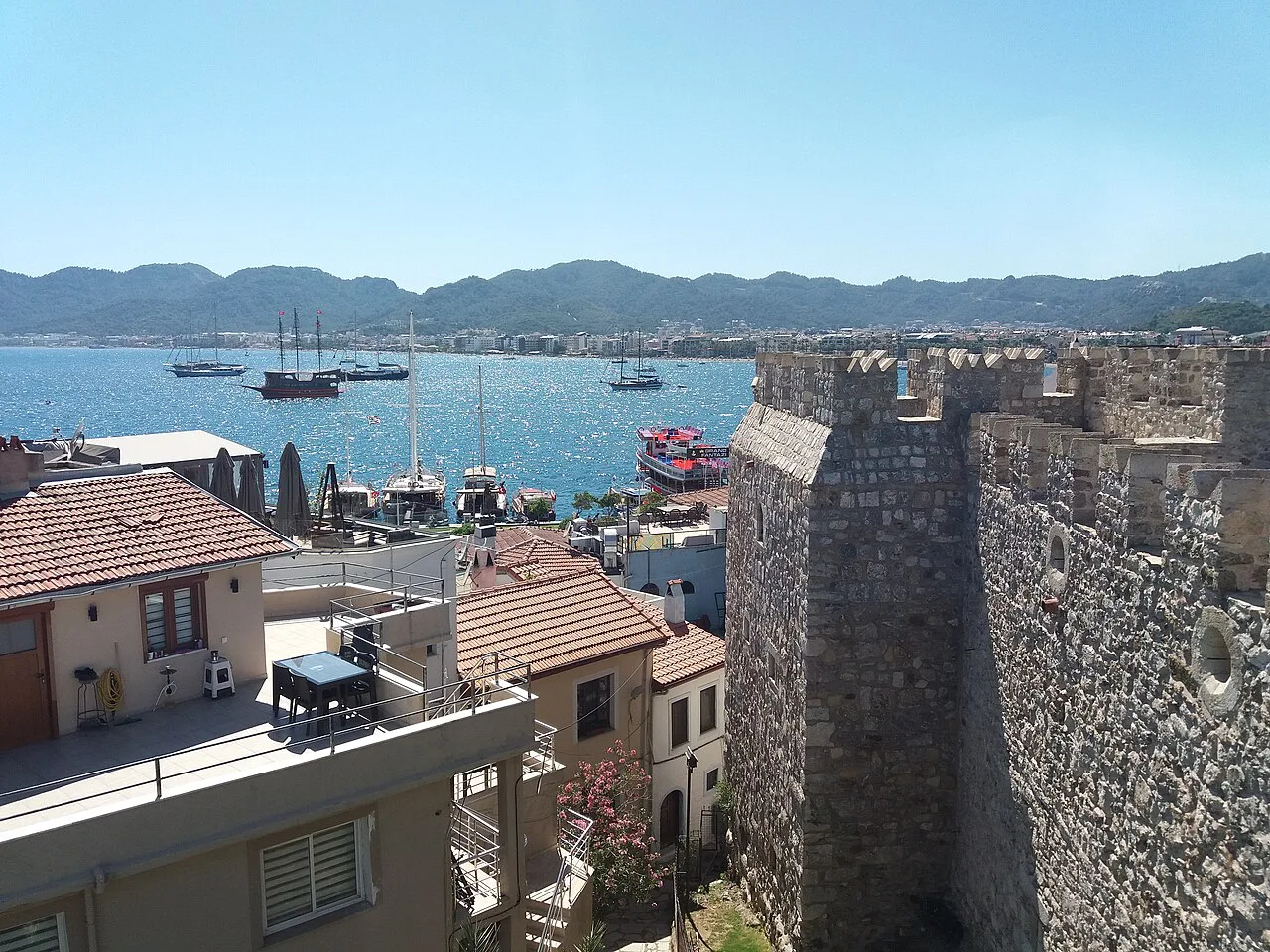 Marmaris harbour seen from the castle walls.