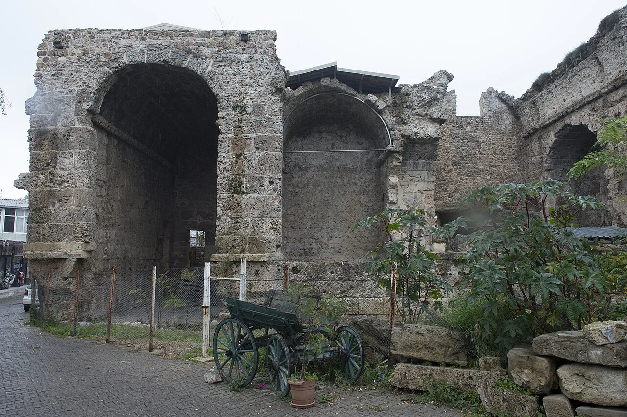 The arches of the Roman Harbour Baths in Side.