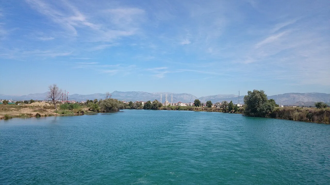The Manavgat River between Manavgat town and the Mediterranean.