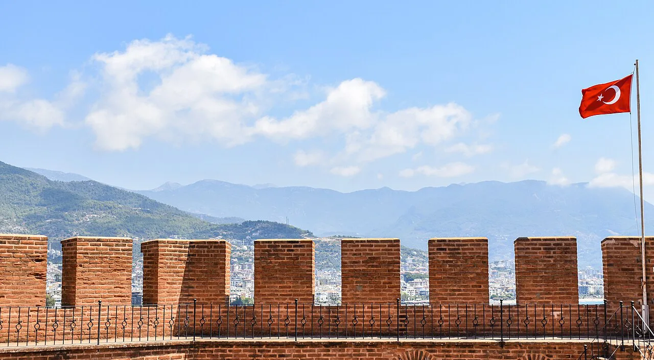 The battlements of the Red Tower in Alanya.