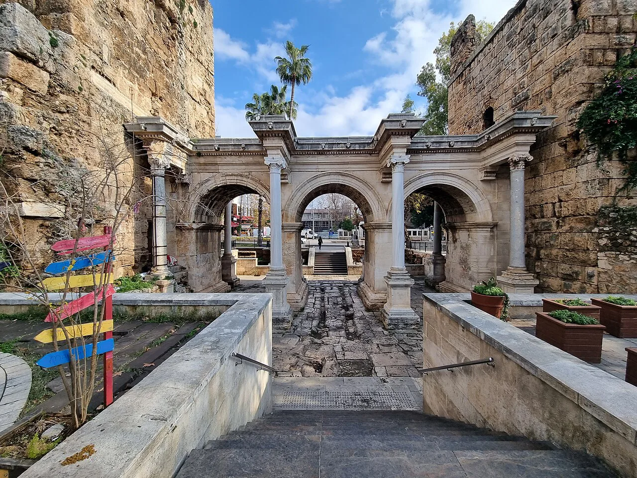 The arches of Hadrian's Gate in Antalya.