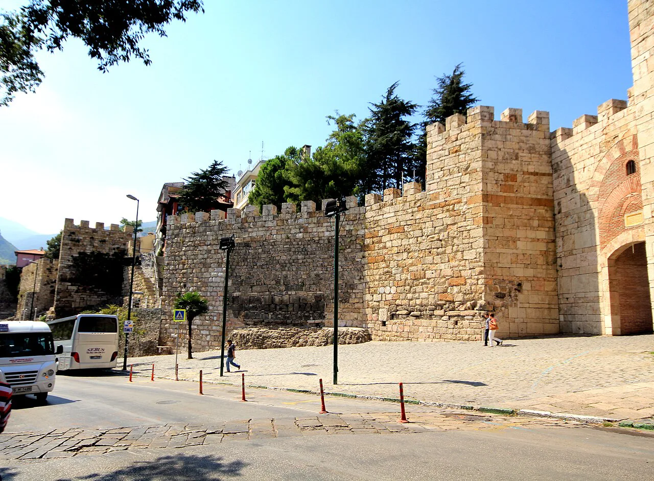 Remains of Bursa's old fortification walls.